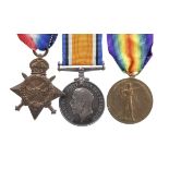 Three medals to Private Claude Byford, Essex Regiment (later Royal Engineers): 1914-15 Star, British