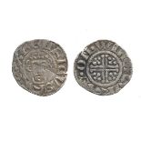 England: John (1199-1216), silver penny, short cross coinage, neat bust, curls enclosing pellets,