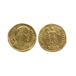 Imperial Rome: Valens (328-378), gold solidus, Antioch, pearl diademed and draped bust right, DN