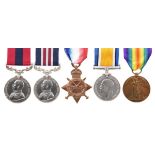 The D.C.M. and M.M. group of five medals to Corporal Wilfred 'Jimmy' Hands, 1/18 Battalion London