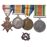 Four medals to Private Marlett Boddy, Army Service Corps: 1914 Star and clasp, British War Medal and