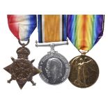 Three medals to Private Henry Edwards, Worcester Regiment: 1914 Star, British War Medal and