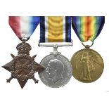 A Great War trio to Private James Cox, 18th London Regiment (London Irish Rifles): 1914-15 Star (