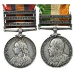 Two medals to Sergeant G. Humphries, 2nd Battalion Wiltshire Regiment: Queen's South Africa, 2nd