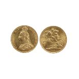 Victoria, gold sovereign, 1887, Jubilee bust (S 3866), about extremely fine.