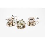 A modern George Hart Guild of Handicraft silver cruet set designed by Charles Robert Ashbee and made