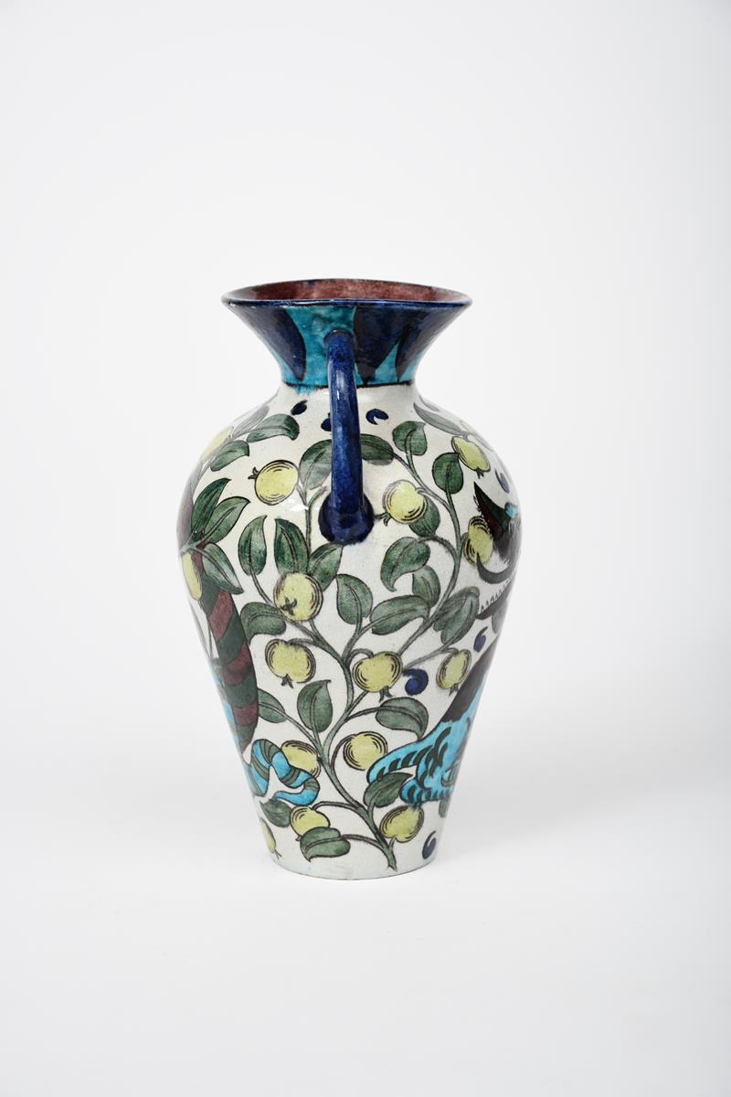 A William De Morgan Persian twin-handled vase, dated 1890, shouldered form with flaring neck and - Image 6 of 8