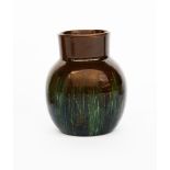 A Linthorpe Pottery vase designed by Dr Christopher Dresser, model no.152, ovoid with collar rim,