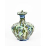 A Della Robbia Pottery Small Dutch vase and cover by Ruth Bare, ovoid with cylindrical neck and