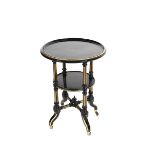 An Aesthetic Movement Marsh and Jones ebonised wood occasional table designed by Charles Bevan,