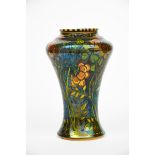 A large Pilkington's Royal Lancastrian Pottery vase by William S Mycock, dated 1915, flaring,