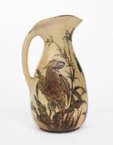 A Martin Brothers Pottery stoneware Bird jug by Edwin and Walter Martin, dated 1894, slender form