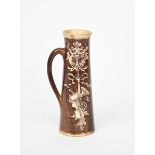 A Martin Brothers Pottery stoneware jug by Edwin & Walter Martin, dated 1897, tapering cylindrical