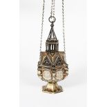A silver-plated thurible designed by Augustus Welby Northmore Pugin, hexagonal tapering foot