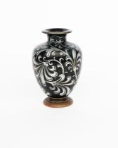 A Martin Brothers stoneware vase by Edwin and Walter Martin, dated 1896, footed baluster form,