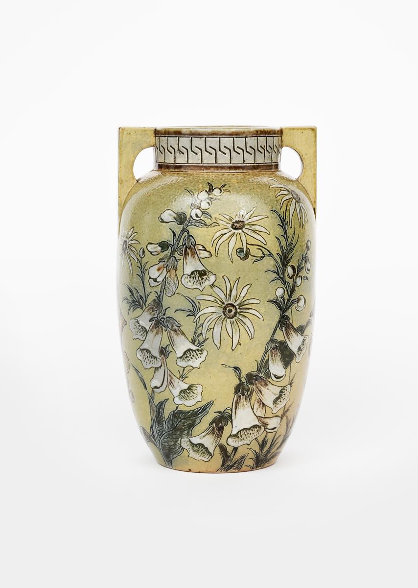 A Martin Brothers Pottery stoneware vase by Robert Wallace Martin, dated 1886, shouldered,