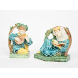 Joyce Bidder FRBS RMS (1906-1999) Minstrel and The Minstrel's Lady a pair of pottery sculptural book