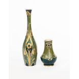 'Green and Gold Florian Ware' a James Macintyre & Co solifleur vase designed by William Moorcroft,