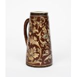 A Martin Brothers stoneware jug by Edwin and Walter Martin, dated 1898, tapering cylindrical form,