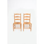 A pair of ash Bedale ladderback chairs by Neville Neal, stamped Neville Neal, 88cm. high (2)