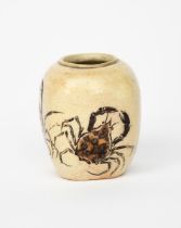 A Martin Brothers stoneware miniature Crab vase by Edwin & Walter Martin, dated 1904, shouldered