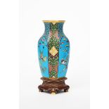 A tall Minton's porcelain Cloisonne vase the design attributed to Dr Christopher Dresser,