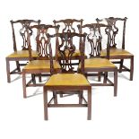 A SET OF SIX EARLY GEORGE III MAHOGANY DINING CHAIRS CHIPPENDALE PERIOD, C.1760-70 each with a