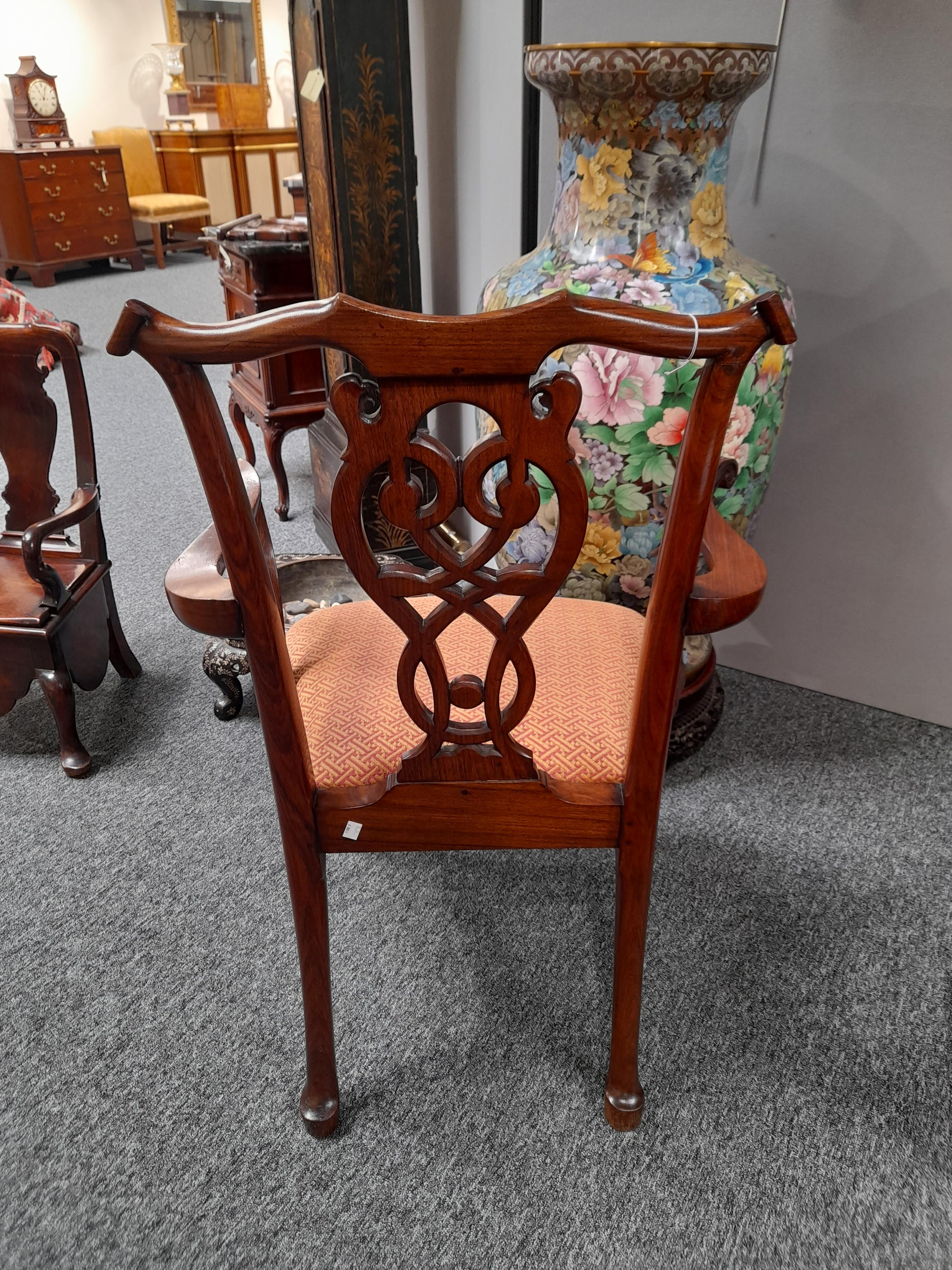A RARE PAIR OF ANGLO-CHINESE EXPORT PADOUK ARMCHAIRS IN IRISH STYLE, MID-18TH CENTURY each with a - Image 45 of 77