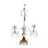 A CUT-GLASS TWO-LIGHT CANDELABRA IN THE MANNER OF WILLIAM PARKER, LATE 18TH / EARLY 19TH CENTURY the