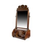 A GEORGE I WALNUT DRESSING TABLE MIRROR EARLY 18TH CENTURY AND LATER the rectangular plate in a