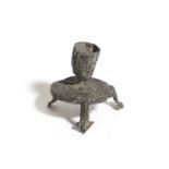 A MEDIEVAL PEWTER VOTIVE OR PILGRIM'S CANDLESTICK PROBABLY ENGLISH, 13TH / 14TH CENTURY the ogee