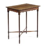 A GEORGE III MAHOGANY SPIDER LEG SIDE TABLE LATE 18TH CENTURY with a wavy edge frieze and turned