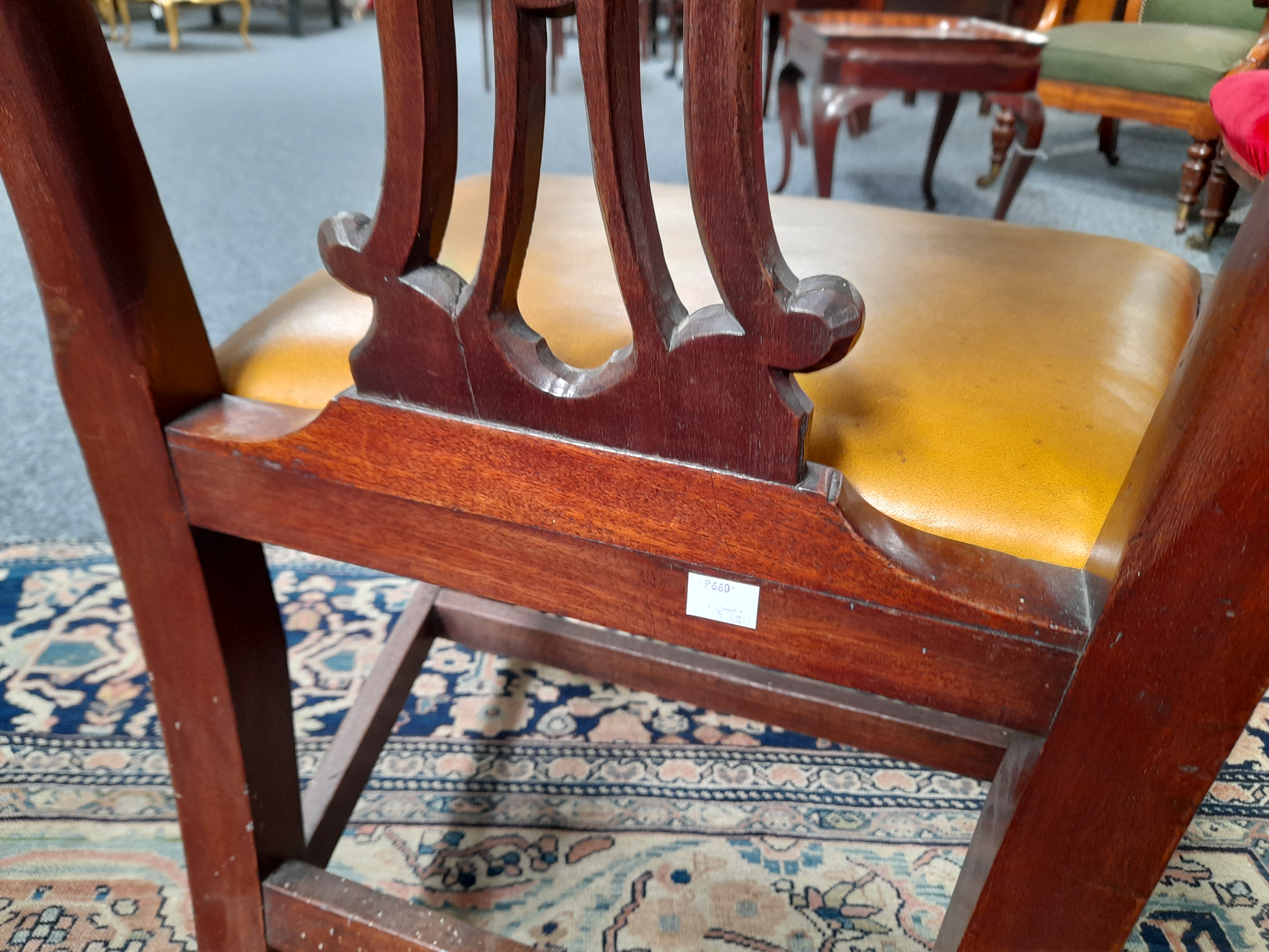 A SET OF SIX EARLY GEORGE III MAHOGANY DINING CHAIRS CHIPPENDALE PERIOD, C.1760-70 each with a - Bild 46 aus 73