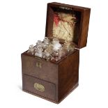 A REGENCY MAHOGANY AND BRASS MOUNTED APOTHECARY CHEST EARLY 19TH CENTURY of square form, the