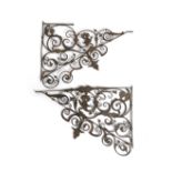 A PAIR OF GERMAN WROUGHT IRON BRACKETS POSSIBLY NUREMBERG, LATE 17TH CENTURY each gilt and