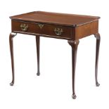 A DUTCH MAHOGANY SILVER TABLE MID-18TH CENTURY the dished top with casped corners, above a frieze