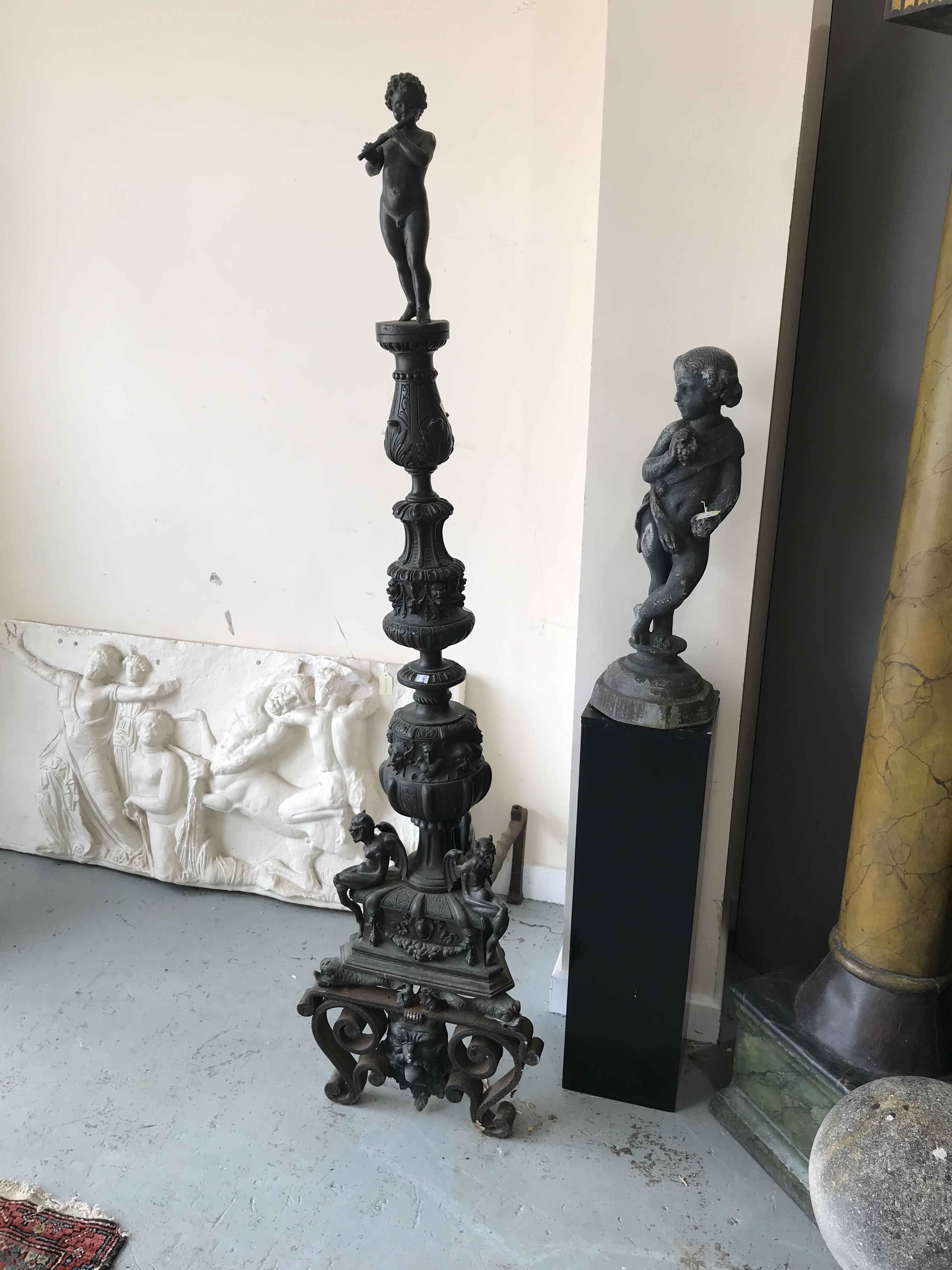 A PAIR OF LARGE ITALIAN BRONZE ANDIRONS IN RENAISSANCE STYLE VENETIAN, LATE 19TH CENTURY each with a - Bild 2 aus 21