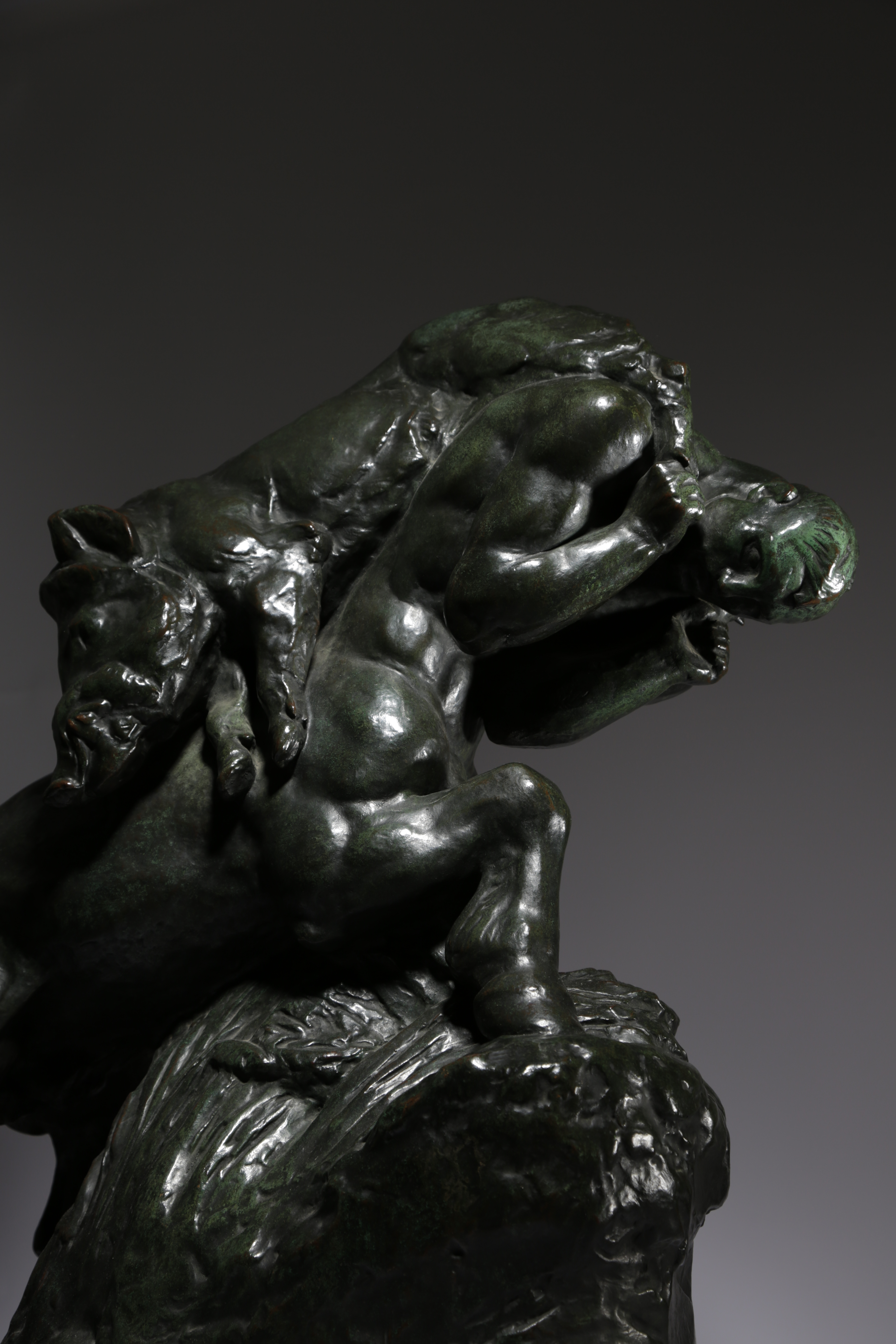 A FRENCH BRONZE GROUP OF A CENTAUR AND A WILD BOAR BY LOUIS DE MONARD (FRENCH 1873-1939) with a - Bild 2 aus 9