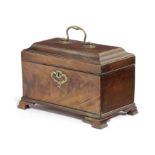 A GEORGE III MAHOGANY TEA CADDY IN THE STYLE OF THOMAS CHIPPENDALE C.1770 the twin canister interior