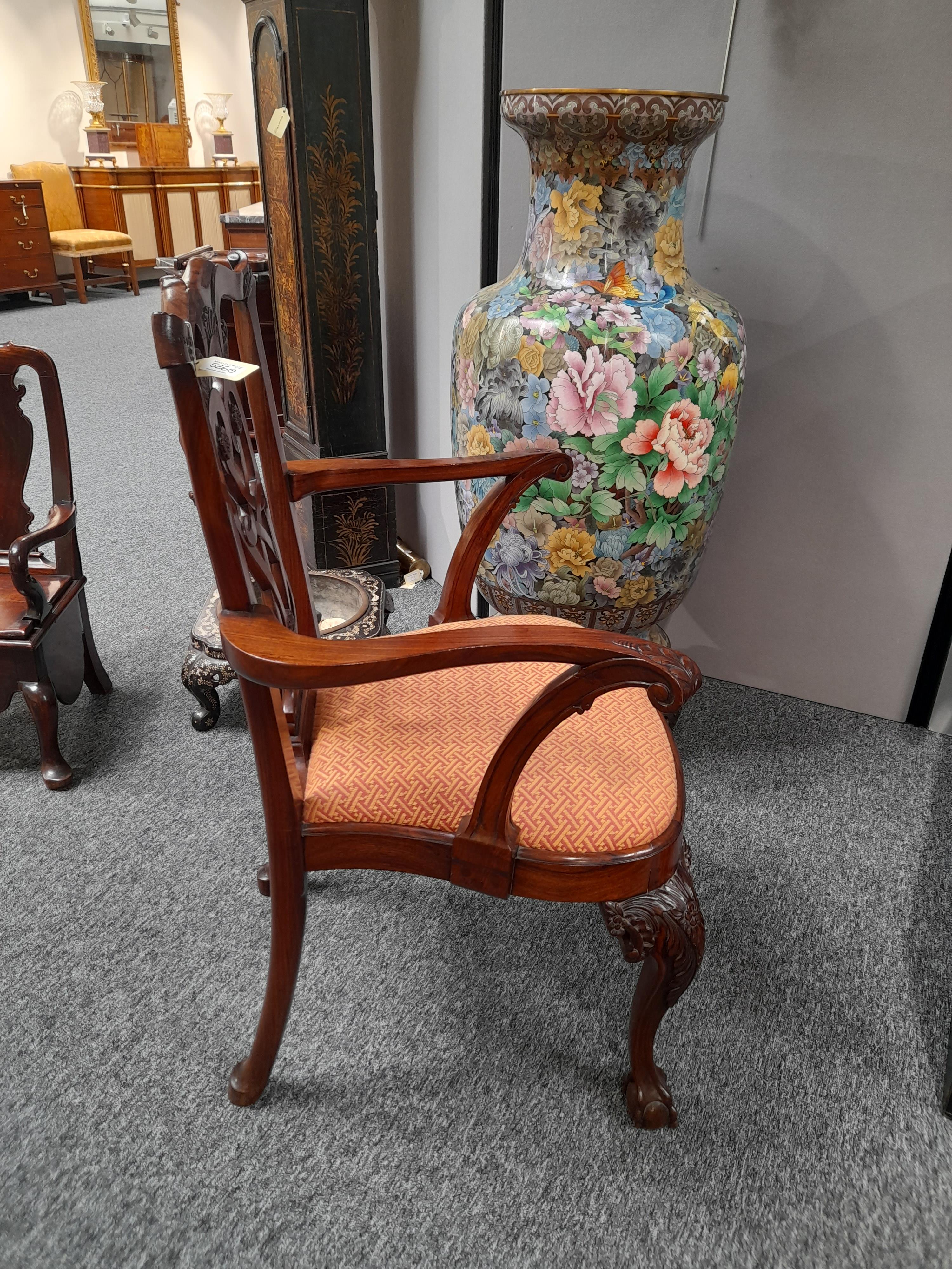 A RARE PAIR OF ANGLO-CHINESE EXPORT PADOUK ARMCHAIRS IN IRISH STYLE, MID-18TH CENTURY each with a - Image 44 of 77