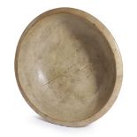 A TREEN SYCAMORE DAIRY BOWL 19TH CENTURY with banded decoration to the outside 46cm diameter