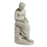 A VICTORIAN COPELAND PARIAN FIGURE OF CORINNA, THE LYRICAL MUSE AFTER W. BRODIE SC, MID-19TH CENTURY