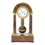 A FRENCH CHARLES X MAHOGANY AND ORMOLU PORTICO MANTEL CLOCK BY PICNOT PERE, C.1830 the brass eight
