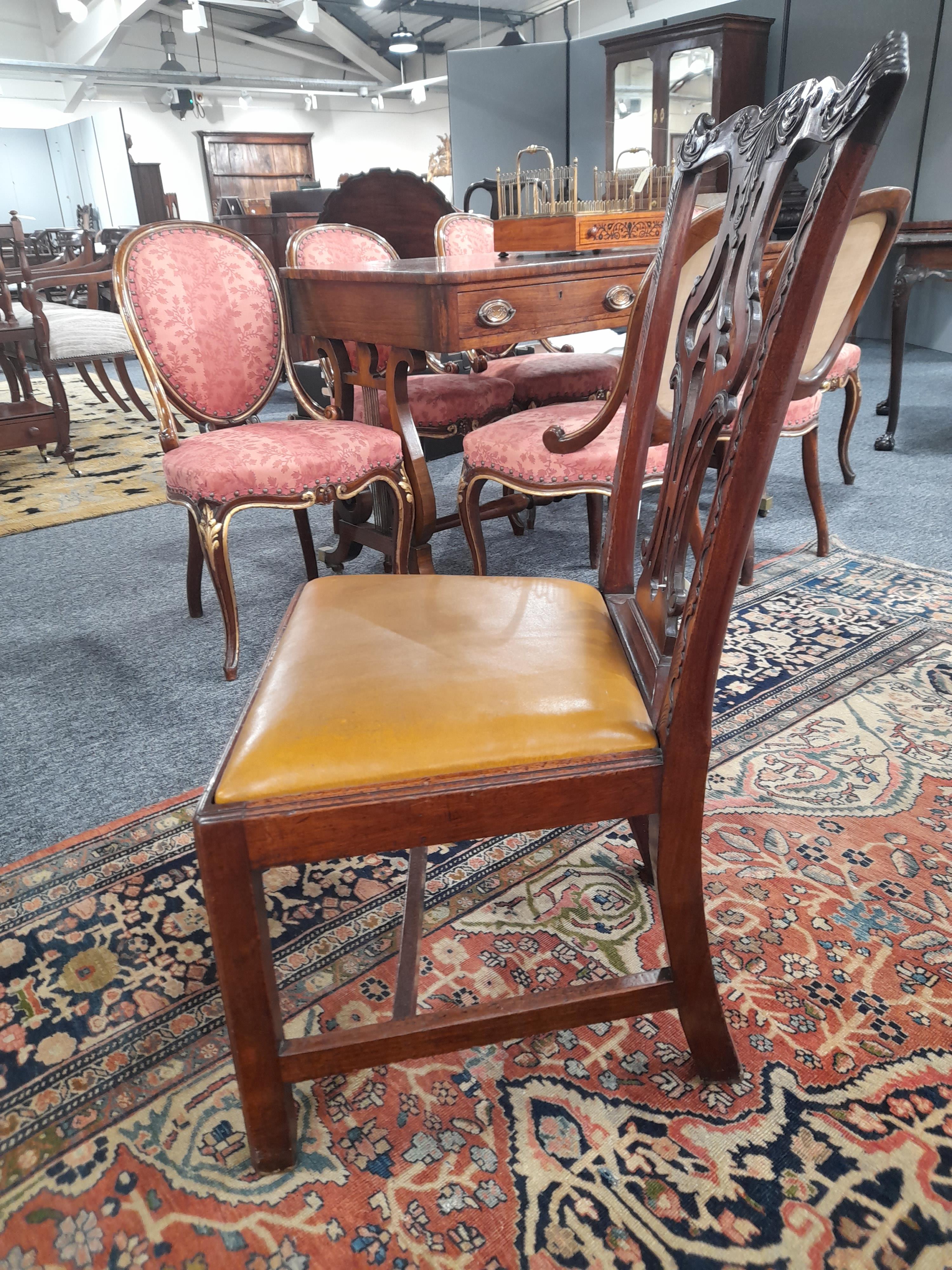 A SET OF SIX EARLY GEORGE III MAHOGANY DINING CHAIRS CHIPPENDALE PERIOD, C.1760-70 each with a - Bild 54 aus 73