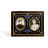 λ NAPOLEON INTEREST. TWO PORTRAIT MINIATURES OF NAPOLEON AND MARIE LOUISE on ivory, Napoleon