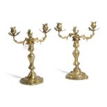 A PAIR OF FRENCH ORMOLU TWIN-LIGHT CANDELABRA IN THE MANNER OF JUSTE-AURELE MEISSONNIER (FRENCH