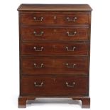 A GEORGE III MAHOGANY SECRETAIRE CHEST IN THE MANNER OF GILLOWS, C.1790 the secretaire fitted with