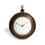 A MAHOGANY AND BRASS SEDAN CLOCK EARLY 19TH CENTURY the brass lever escapement with an enamelled