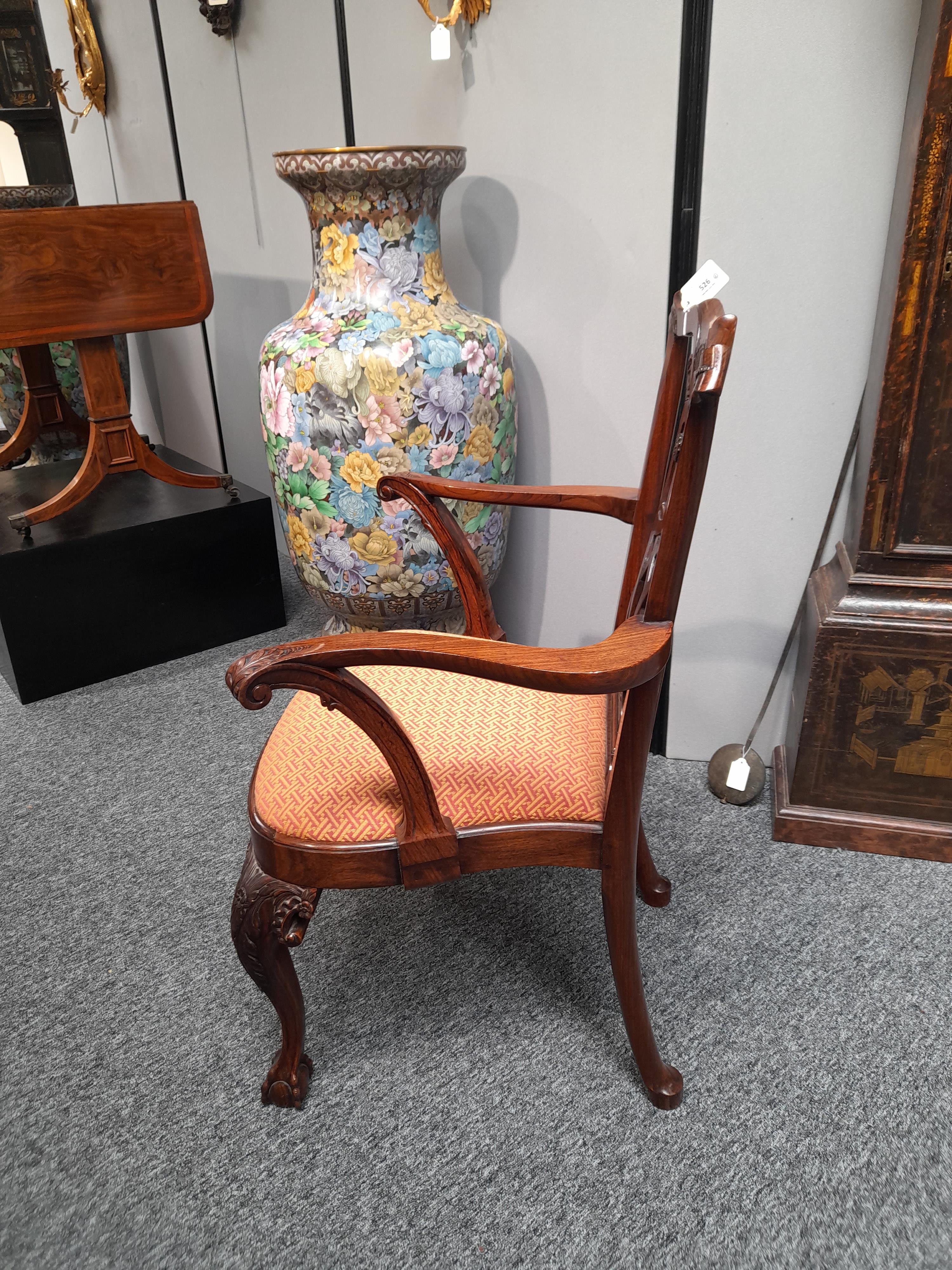 A RARE PAIR OF ANGLO-CHINESE EXPORT PADOUK ARMCHAIRS IN IRISH STYLE, MID-18TH CENTURY each with a - Image 34 of 77