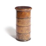 A VICTORIAN TREEN SYCAMORE FOUR SECTION SPICE TOWER MID-19TH CENTURY the sections titled in gilt '